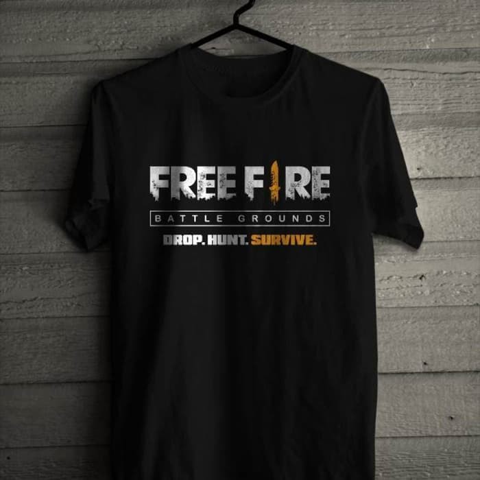 KAOS BAJU COMBED 30S FREE FIRE DROP HUNT BATTLEGROUND survive