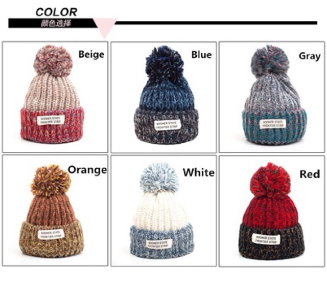 IMPORT MOLLAD Hat Wool Pom Topi Rajut Wool Pom Pom Winter Musim Dingin Hat Beanie infinity