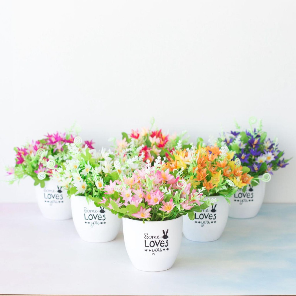 COD/ Bunga TANAMAN BUNGA HIAS POT TANAMAN HIAS DEKORASI RUMAH  DAN BUNGA PLASTIK P2084-5