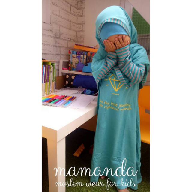 (1-12 tahun) Hommy Dress Tosca Stripe Gamis Kaos Mamanda