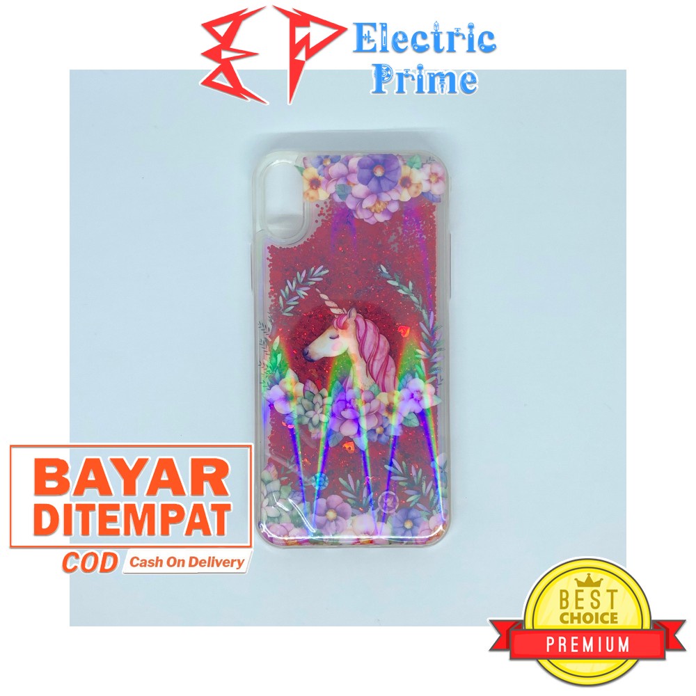 Case iPhone X / XS Glitter Transparan Bling Motif Hewan Animal Acrylic Casing