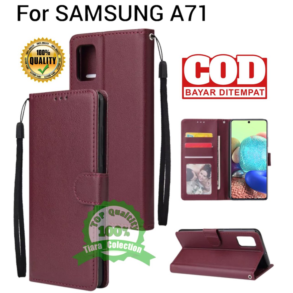 SAMSUNG A51 A71 A31 Leather Case Premium-Flip Wallet Case Kulit Untuk SAMSUNG A51 A31 A71 Casing Dom
