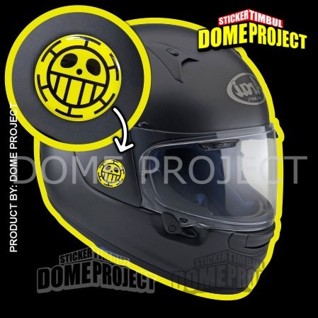 

STIKER MOTOR TRAFALGAR LAW EMBLEM STIKER TIMBUL LENTUR STICKER ANIME BULAT DIAMETER 35MM
