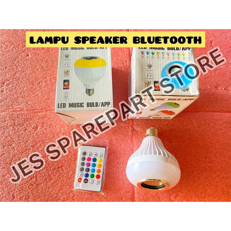 SPEAKER BLUETOOTH WIRELESS LAMPU REMOTE MUSIC LED RGB BOHLAM