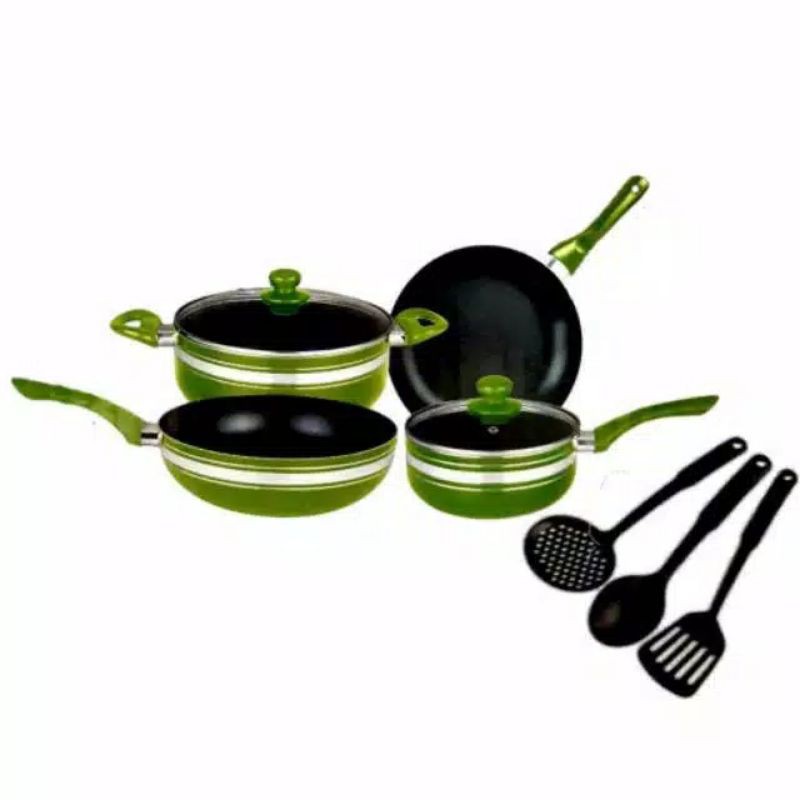Panci teflon ,  Panci  Kompor Induksi  , Panci Set 9 pc