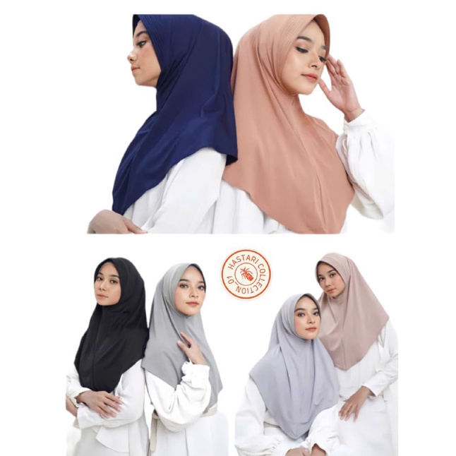 JILBAB KERUDUNG POLOS SEKOLAH INSTAN SIZE M - L