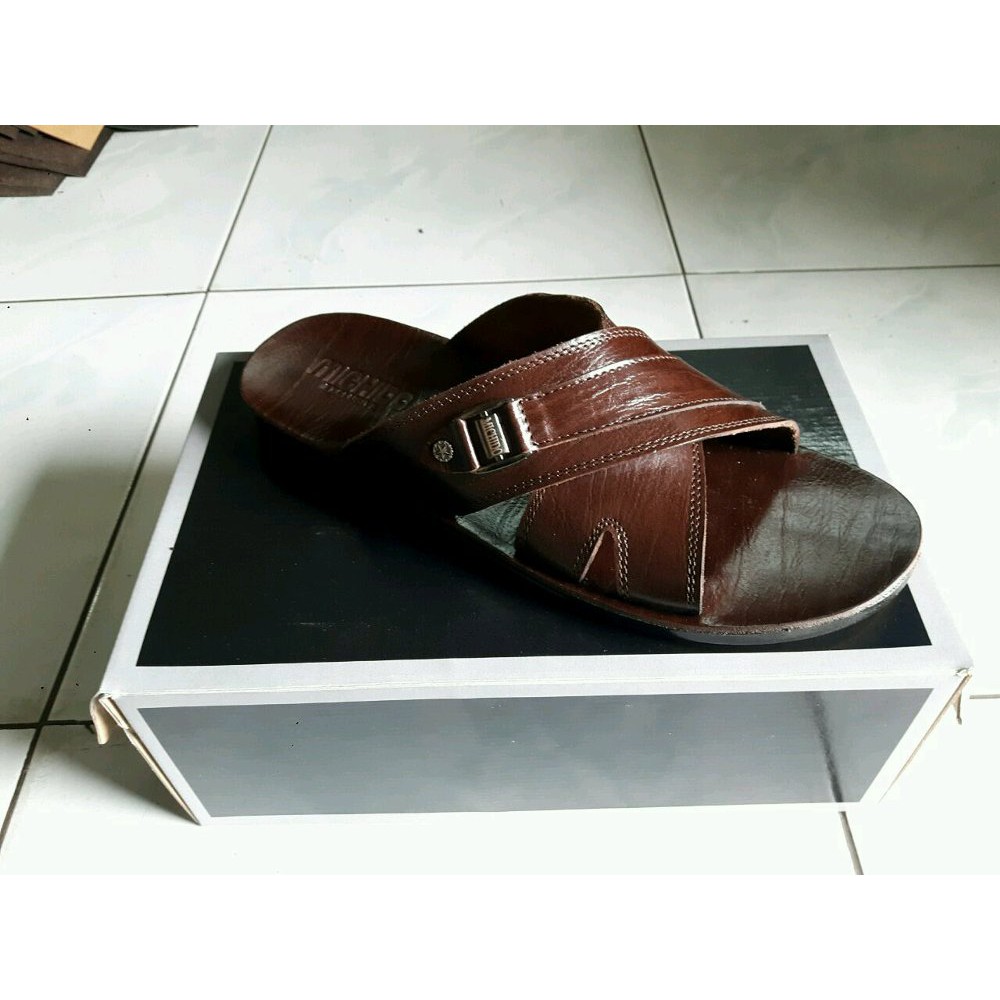 Promo sandal pria BiG size merek MICHIDO kulit asli Murah