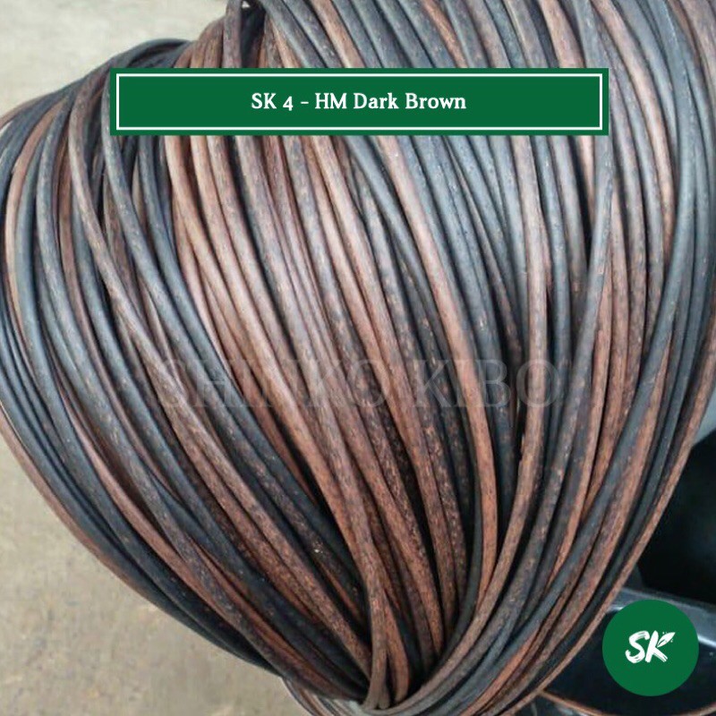 Bahan Rotan Sintetis kiloan kualitas ekspor Half Moon (setengah lingkaran) 6 mm Color Dark Brown