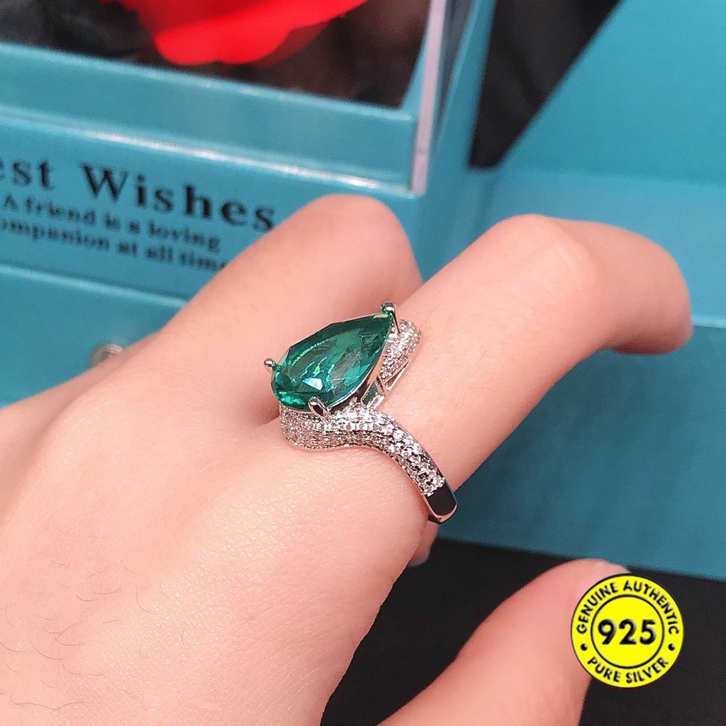 Cincin Model Terbuka Adjustable Dengan Permata Berwarna Untuk Wanita