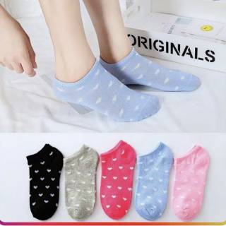  Kaos  Kaki  Love Wanita  Korea Ankle Cute Semata Short Socks 