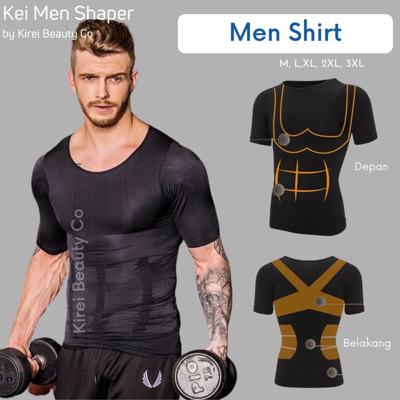 KORSET MEN SHIRT / Korset Perut Pria / Korset Laki / Korset Cowok / Korset Olahraga / Korset Fitness