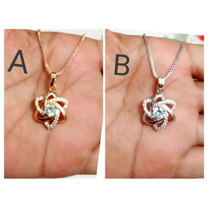 RB123. Kalung xuping lapis emas dgn mata zircon UK 45 cm itali
