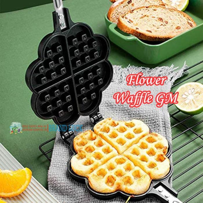 Waffle | Loyang Flower Waffle Maker Gohappy | Cetakan Kue Wafle Anti Lengket