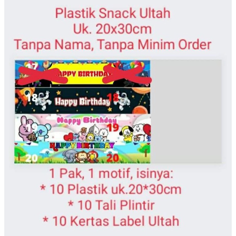 

plastik snack ultah uk. 20*30cm