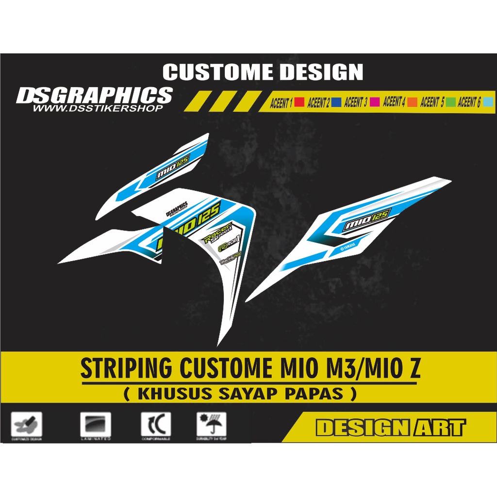 striping variasi mio m3/mio z warna putih biru muda