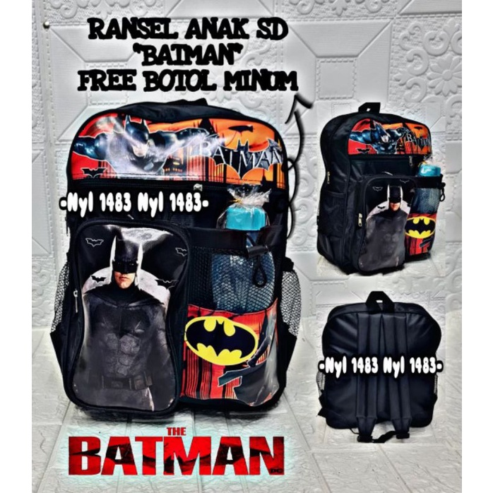 Tas Ransel Anak sekolah TK-SD Free Botol / Karakter Batman/Squid game/Free Fire / Cod Bayar Di Tempat