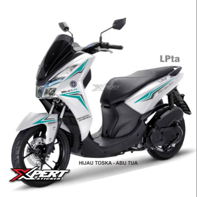 Cutting Sticker Yamaha Lexi Putih Striping Hijau Tozca Abu2 Tua