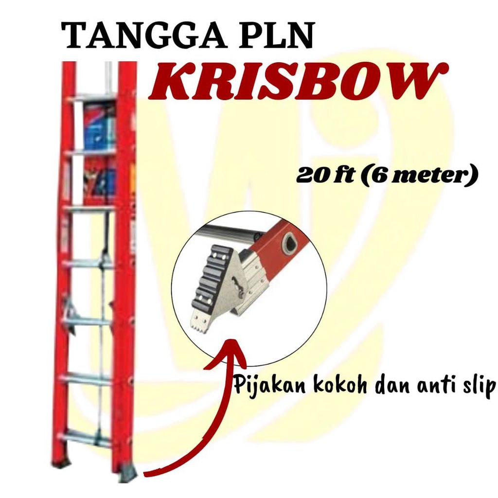 Tangga PLN Extension Fiberglass KRISBOW 20FT | Sliding Sorong