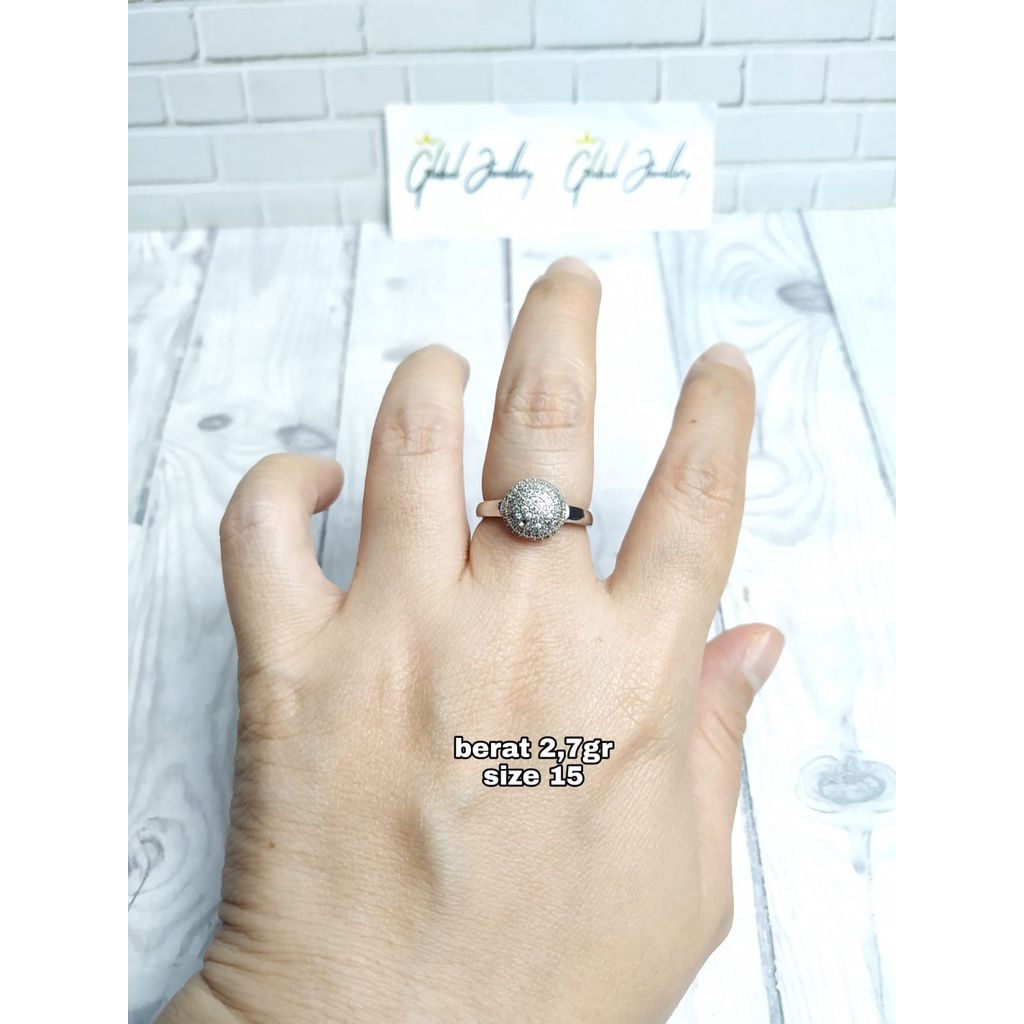 CINCIN SETENGAH BULAT MATA PERAK ASLI S925 GLOBAL JEWELLERY CL057