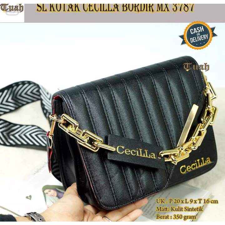 mg tas selempang wanita belah samping rantai gold