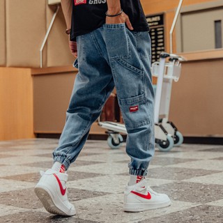  Celana  Panjang Jeans Harem Longgar Warna  Putih  Untuk Pria 