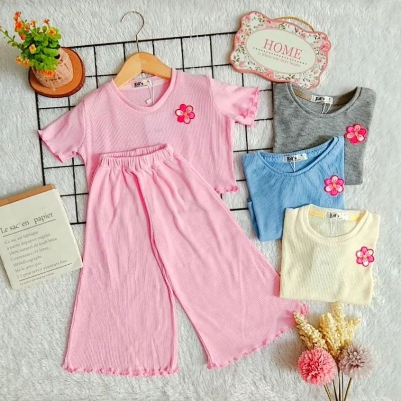 Set Waffle Knit Anak Celana Panjang