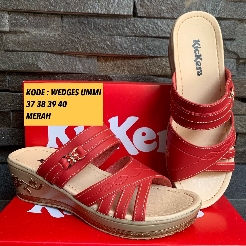 NEW ARRIVAL SANDAL SLOP WEDGES WANITA RESEPSI PESTA MODERN TERLARIS CASUAL TERMURAH WEDGES UMMI 2-3