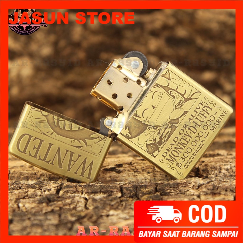 Korek Api Minyak Zippo Gold Ukir Motif One Piece Monkey D. Luffy 168 3962-11