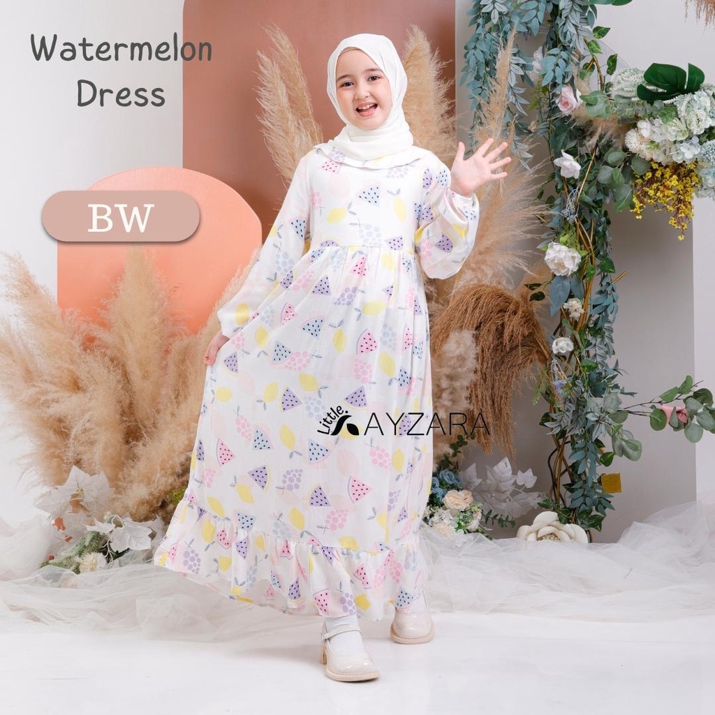 Dress anak perempuan usia 4-10 tahun Ayzara Dress Kids Rayon Premium