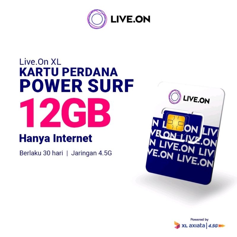 KARTU PERDANA LIVE.ON XL 12GB MASA AKTIF 30 HARI