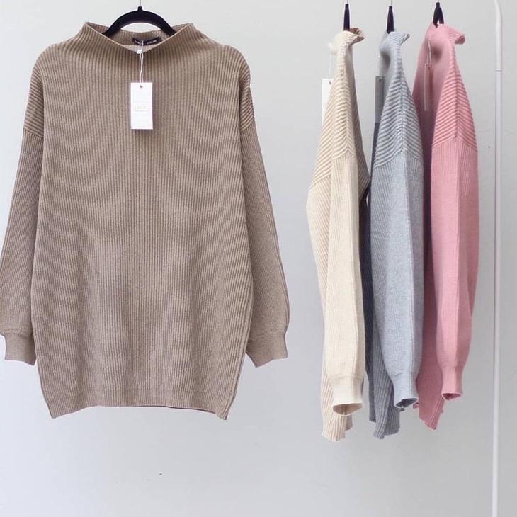 Sangat Nyaman.. NIKITA TURTLENECK SWEATER OVERSIZE LONGSLEEVE BALONI PREMIUM - SWEATER SOFT KNIT BAS