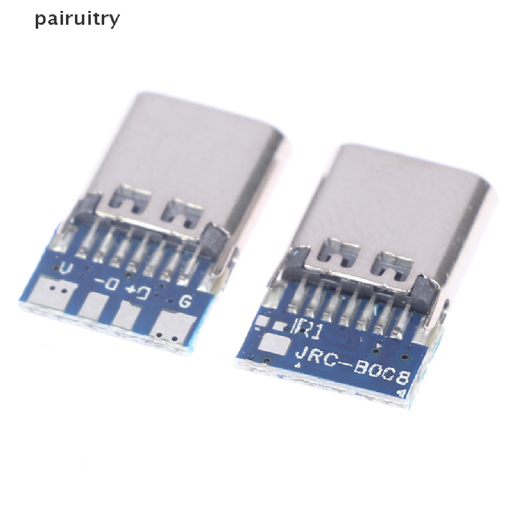 Prt 10pcs Konektor USB 3.1 Tipe C 14 Pin Female Socket receptacle Tembus Lubang PRT