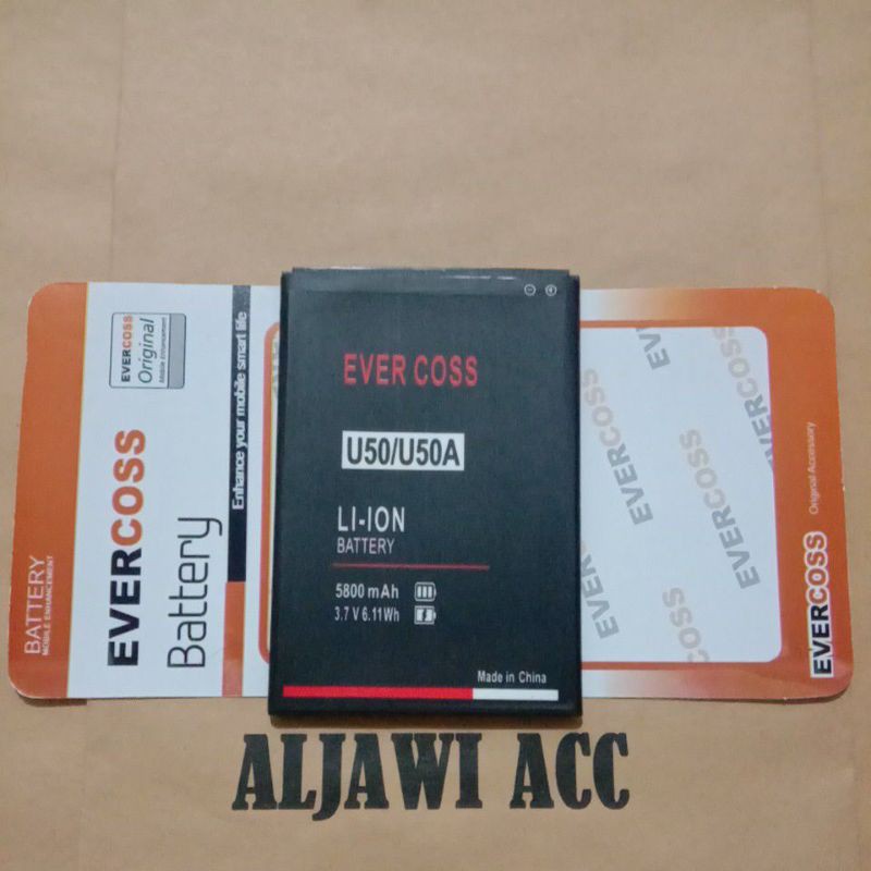 BATRE BATERAI BATTERY EVERCOSS U50A A75 MAX ORIGINAL BATTERY HP