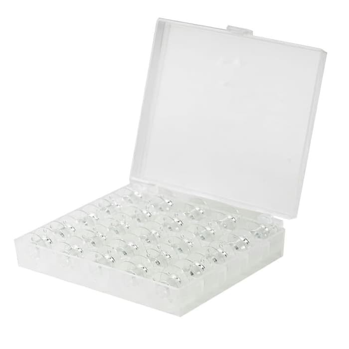BobbinsSpool Bening + box Mesin Jahit Portable Plastik pb