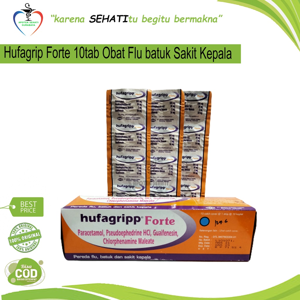 Obat Demam Batuk Pilek Hufagrip Forte Per Strip Isi 10 Tablet