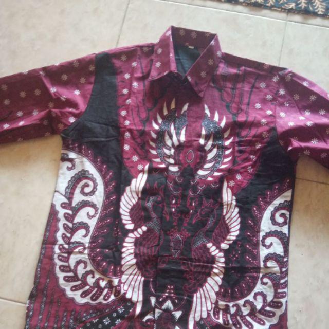 Distro Batik Hrb026 Kenongo Kemeja Tosca Panjang Pekalongan Padi Mlxl Sogan Tulis Halus Kemeja Batik