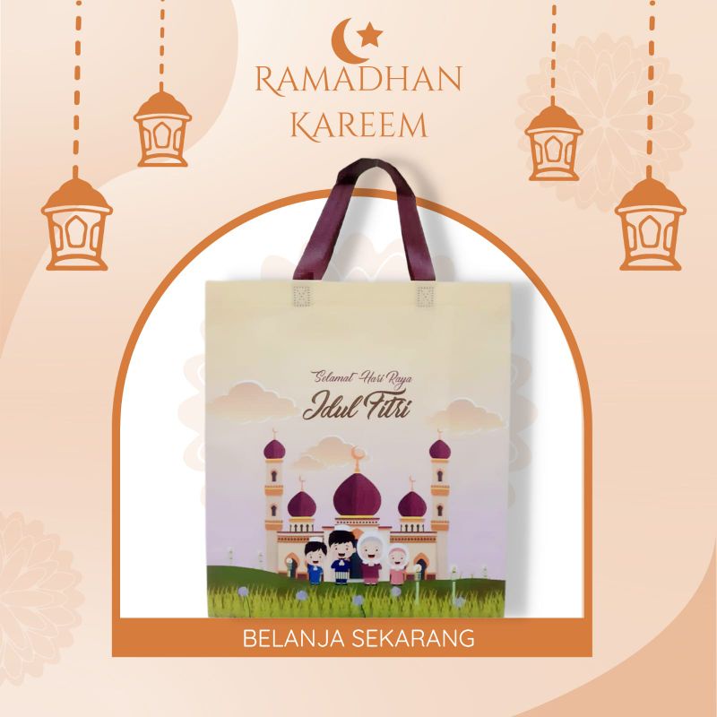 

TAS SPUNBOND LAMINASI LEBARAN IDUL FITRI ukuran 35 x 40 x 15 cm (P x T x L)