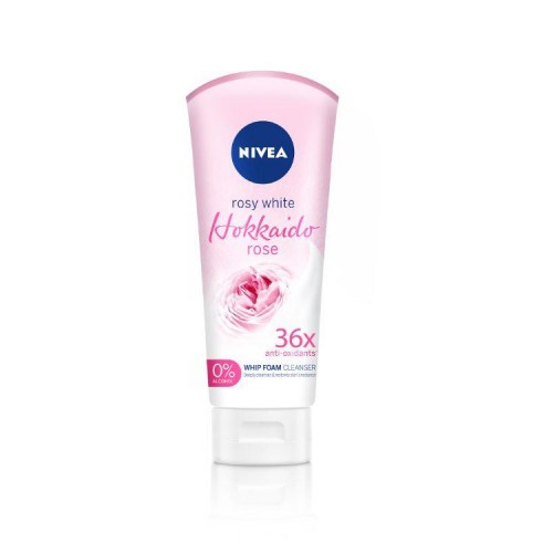 NIVEA Rosy White Hokkaido Rose Cleansing Whip Foam Sabun Pembersih Pencerah Wajah