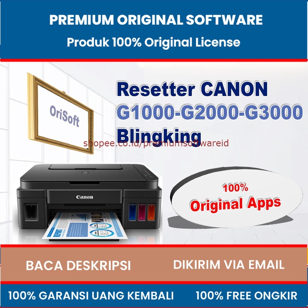 Resetter/RESET PRINTER Canon G Series G1000-G2000-G3000 Original Full Version Lifetime