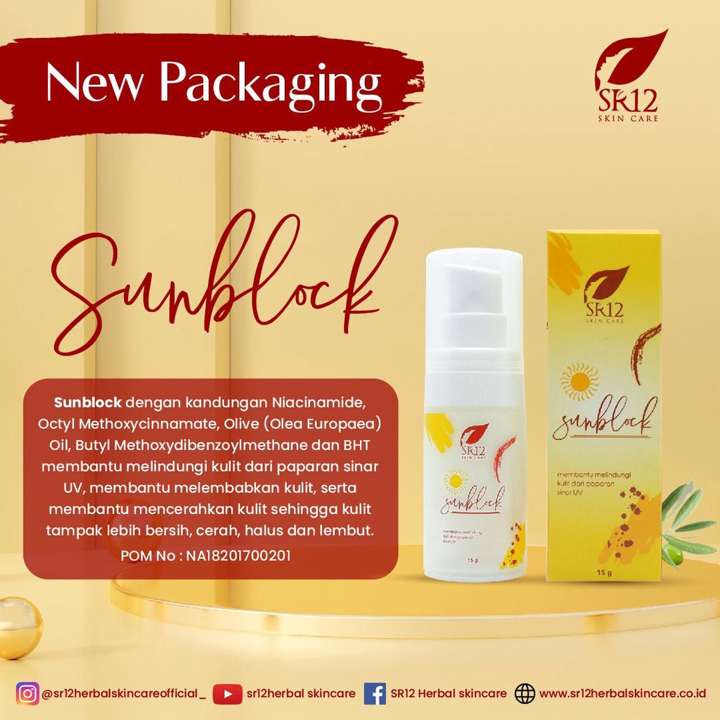 SUNBLOCK SR12/SUNBLOCK WAJAH DAN BADAN/SUNBLOCK SPF 30++