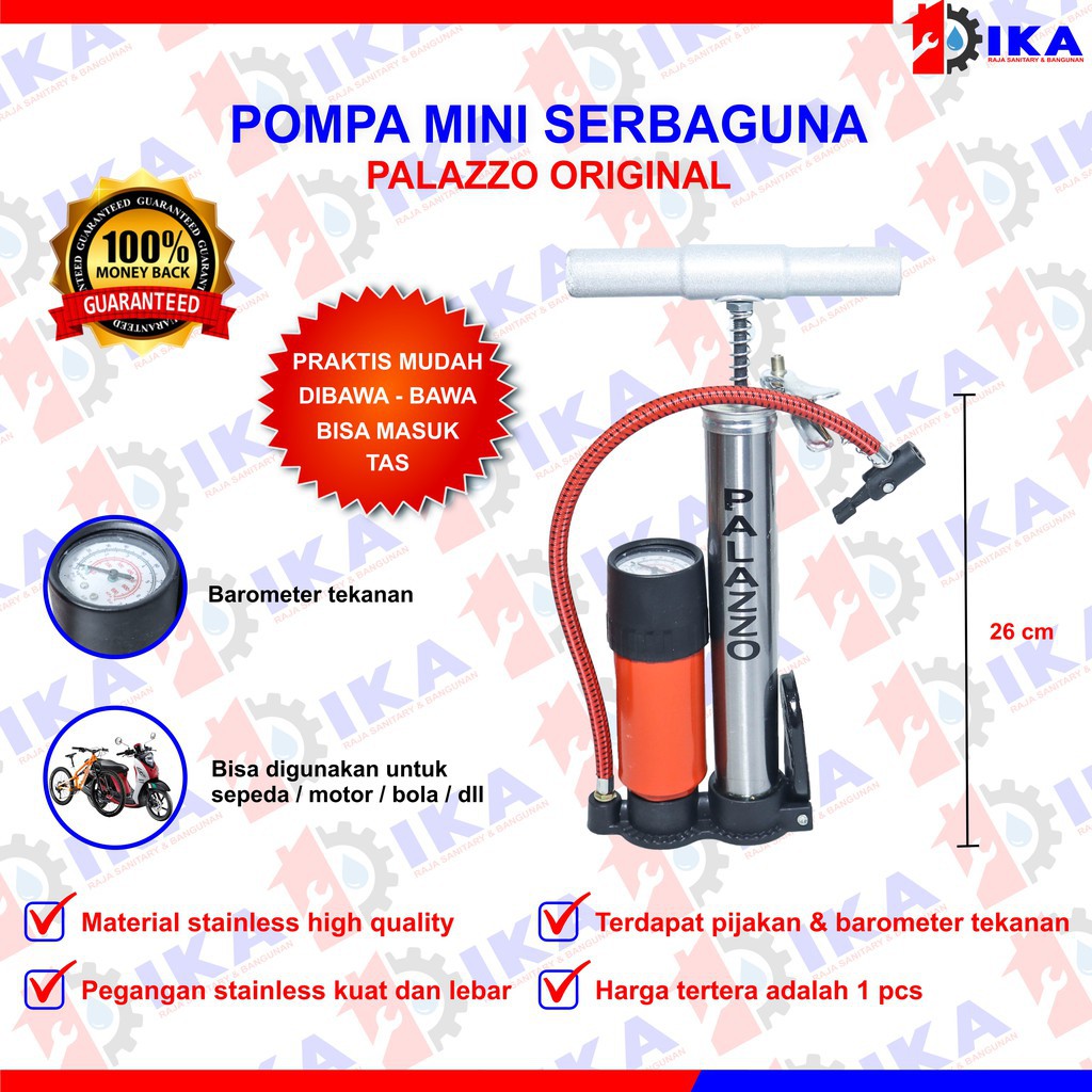 alat pompa sepeda / hand pump pompa angin panjang serbaguna ban roda isi angin