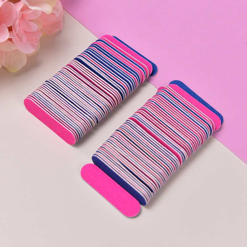 {LUCKID}100pcs Mini Nail Files Nail Disposable Cuticle Remover Buffers Nail Art Tools