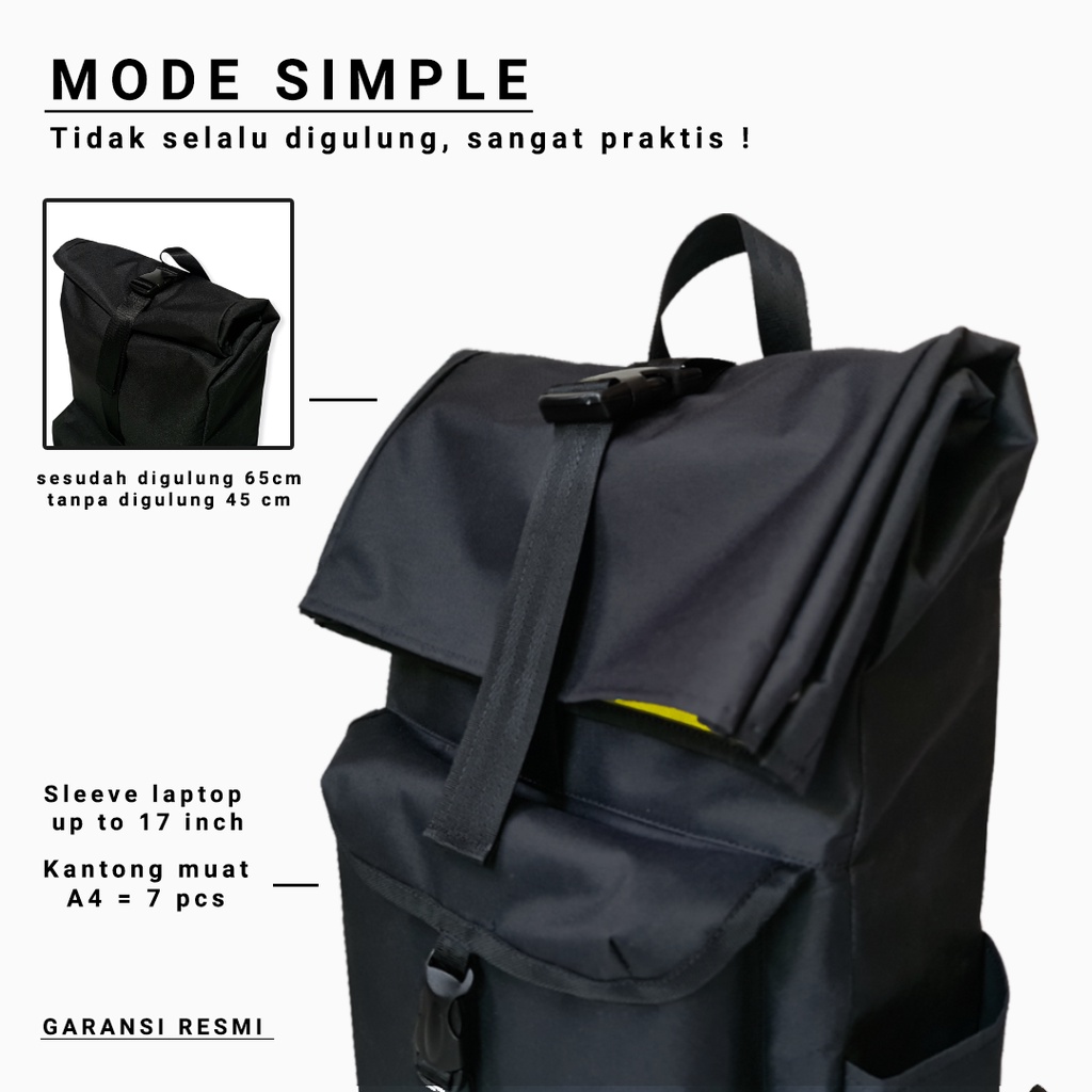 BP-704 Tas Ransel Rolltop Backpack Laptop 21 L Waterproof by Mystericous