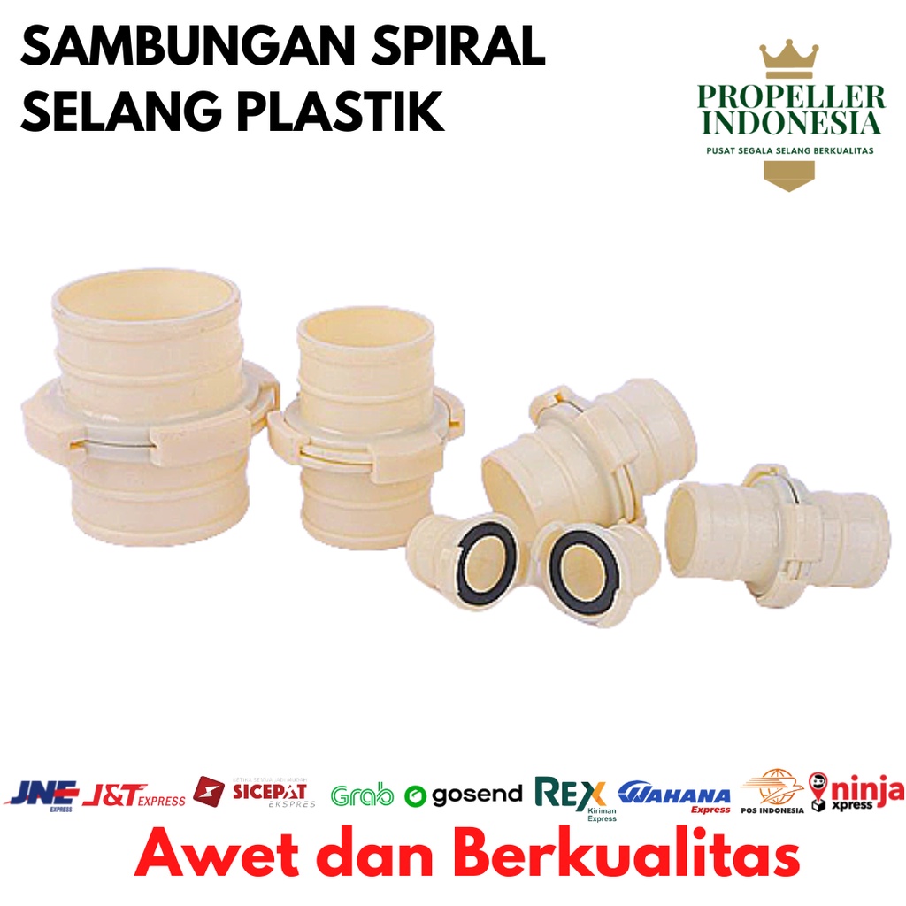 Sambungan Spiral Selang Drip Sambungan Selang Irigasi 2 - 4Inch Plastik