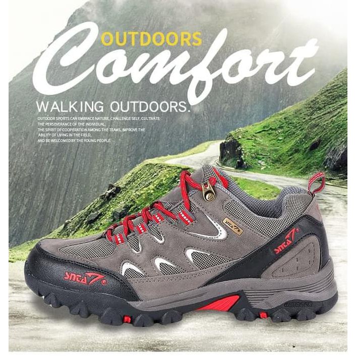 Sepatu Gunung Snta Original - Sepatu Outdoor Snta 433 Low - Free Buff - Green Yellow, 40