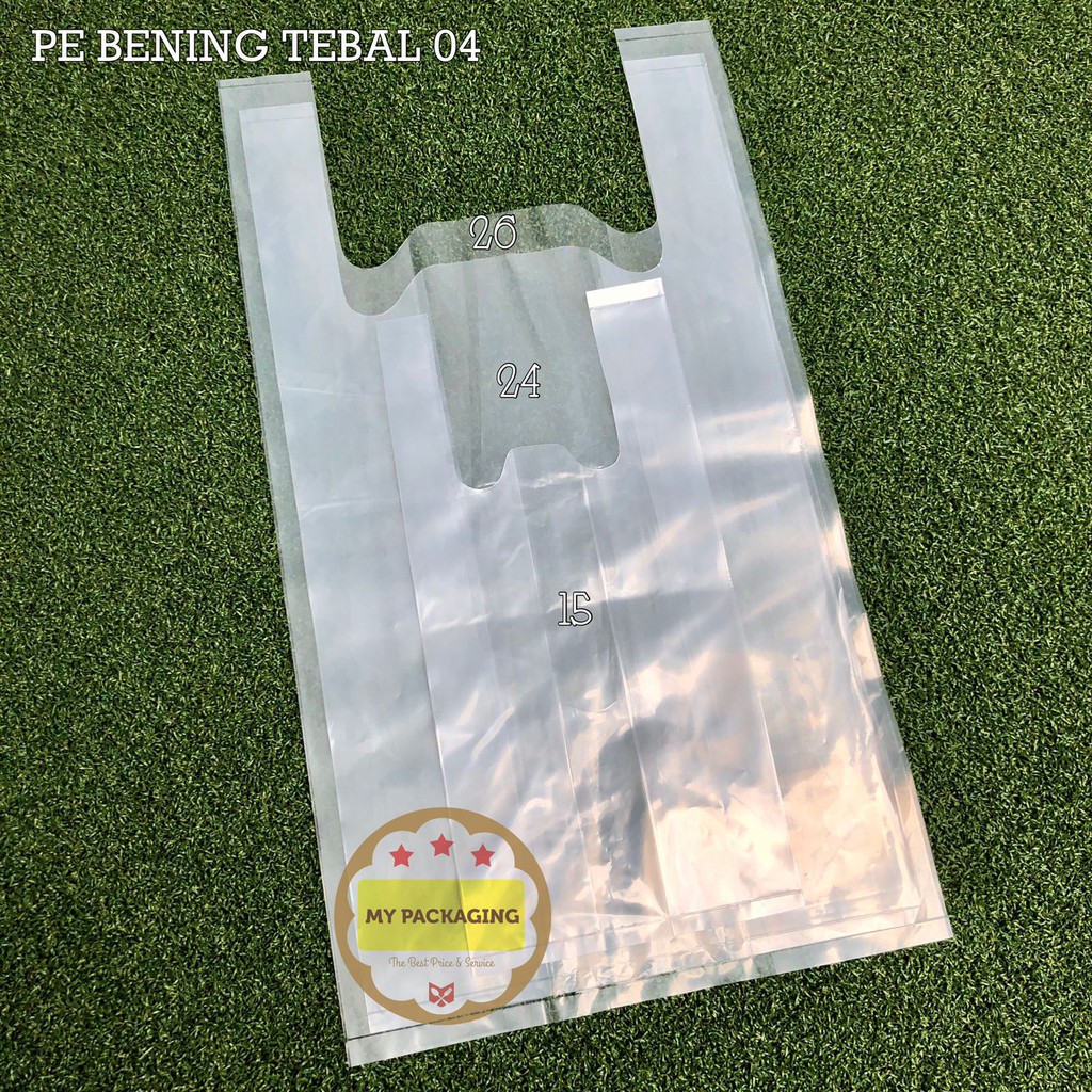 Kantong plastik PE BENING 24 Kuat- 250gr/pack - Kresek Transparan Tebal