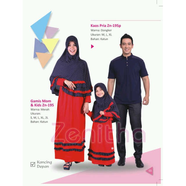 Family Couple/Koko Pria Zenitha ZNp 195/Baju Kaos Pria/Baju Muslim Couple