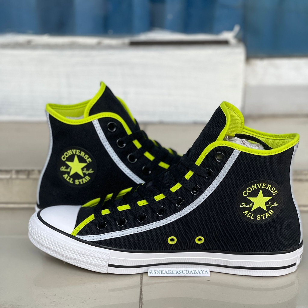 Converse Chuck Taylor All Star Hi Reflective Black Lime