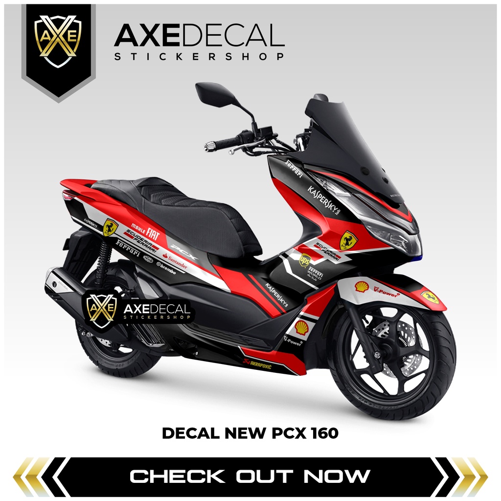Decal Pcx 160 Fullbody Livery Ferrari / Stiker Motor Honda Pcx New Desain Custom