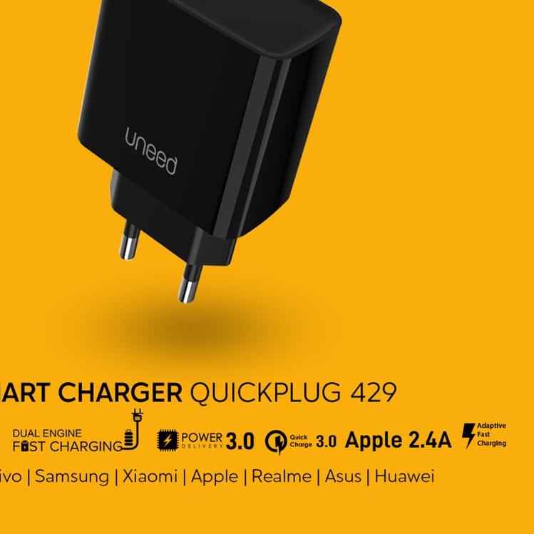 ➮ UNEED Smart Charger VOOC / Dual Engine / QC 3.0 / PD 3.0 / Dart Charge | AFC - UCH429 ▲